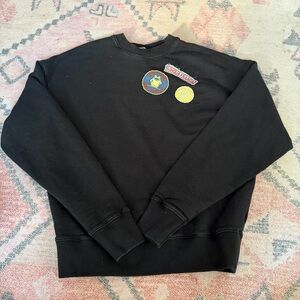Lingua Franca Black Embroidered Patch Sweatshirt Extra Small Outlaw Pro Choice